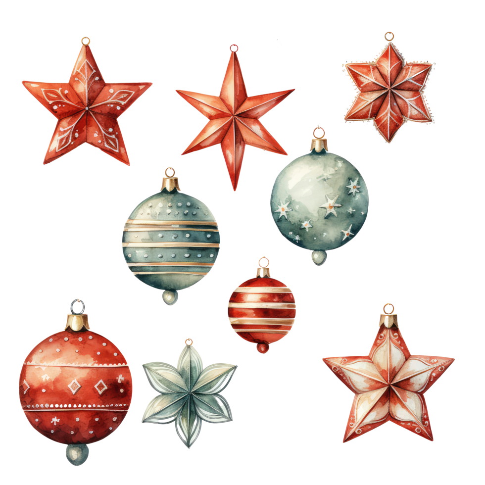 christmas decoration set . AI Generated png