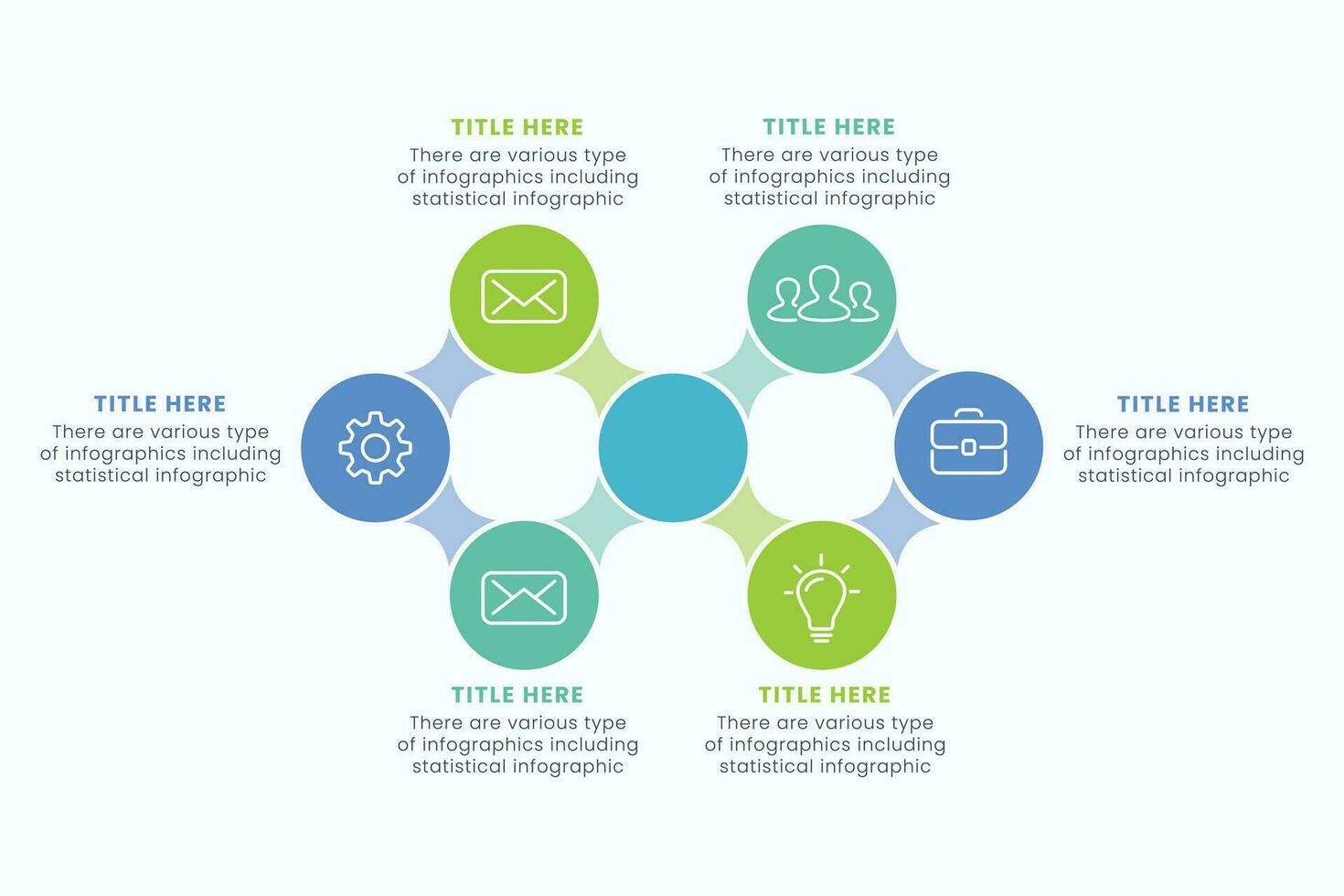 Presentation Business Circle Infographic Template With 6 Step Elements Vector Illustration