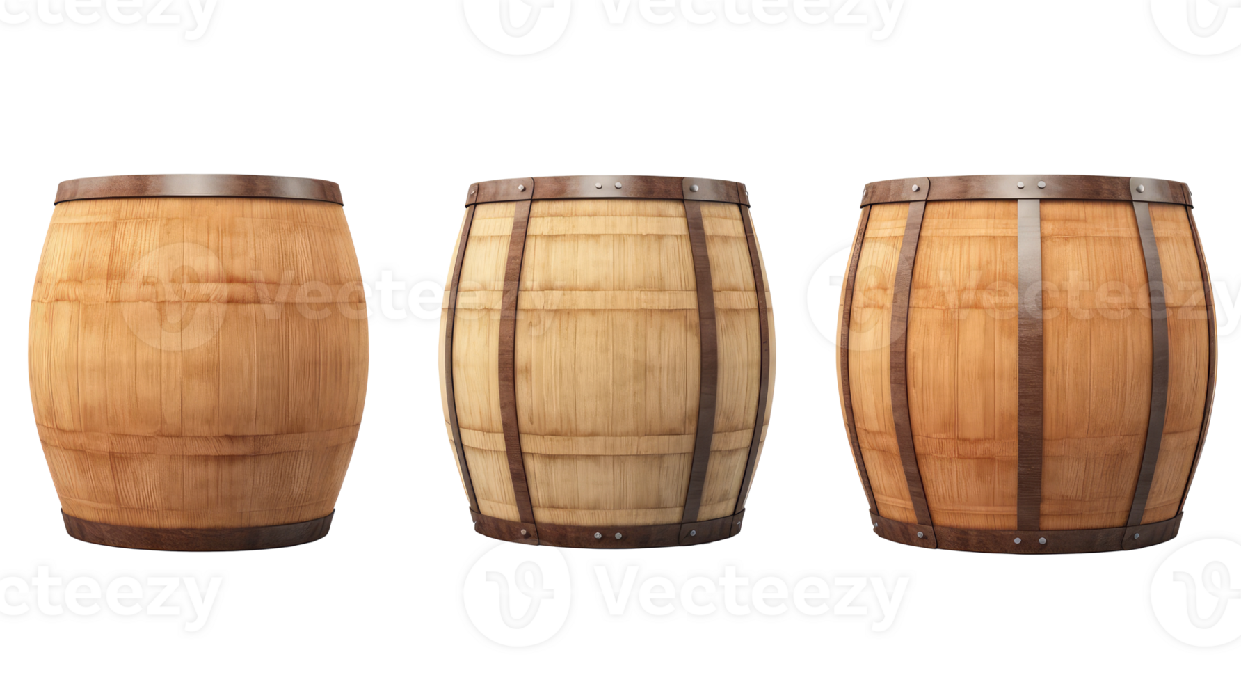 Wooden barrel . AI Generated png