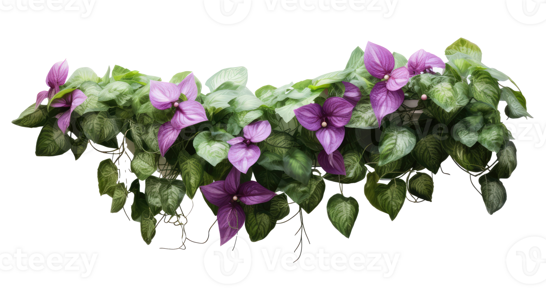 plant green leaves in the style of light purple and brown . AI Generated png