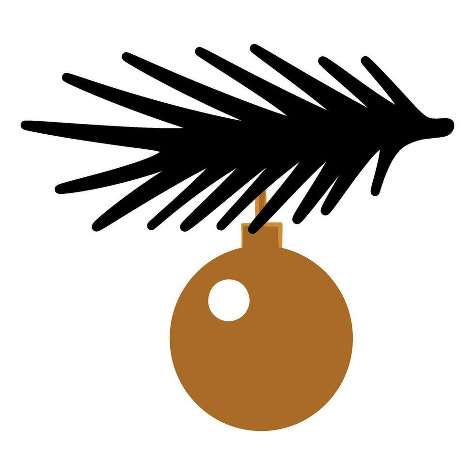 Luxury Ball Toy Hanging On Pine Boho Style Icon vector