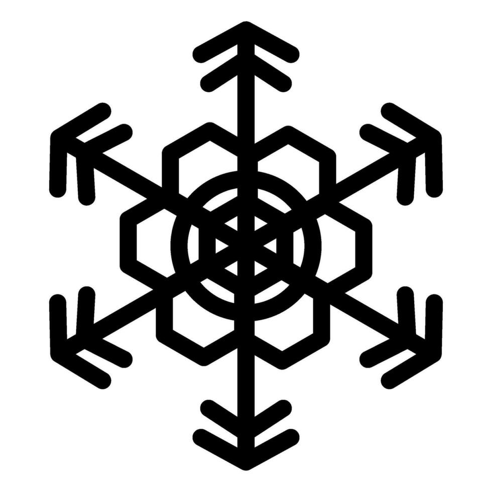 Winter Monochrome Cool Snowflake Doodle Icon vector