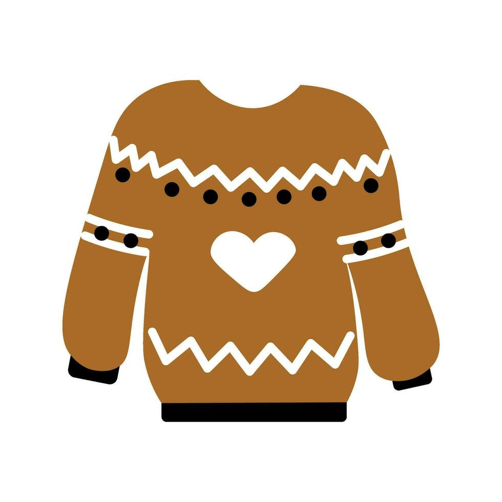 Luxury Handmade Knitted Sweater Boho Style Icon vector