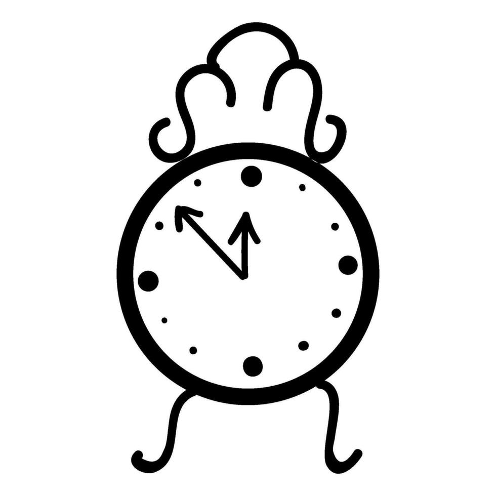 Winter Monochrome Countdown Clock Silhouette vector