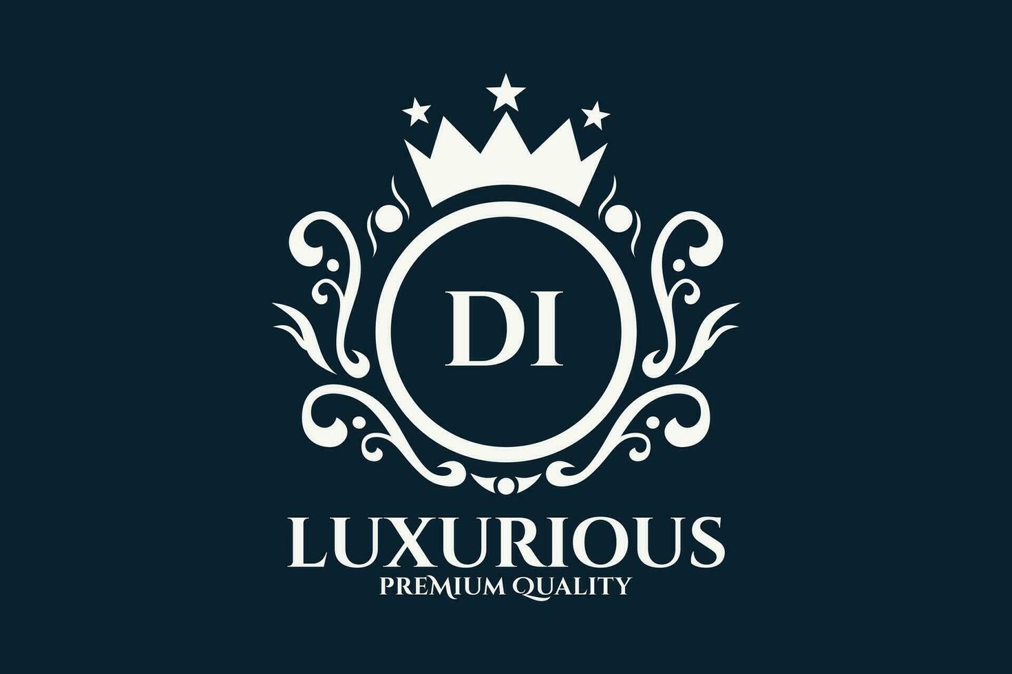 Initial  Letter DI Royal Luxury Logo template in vector art for luxurious branding  vector illustration.