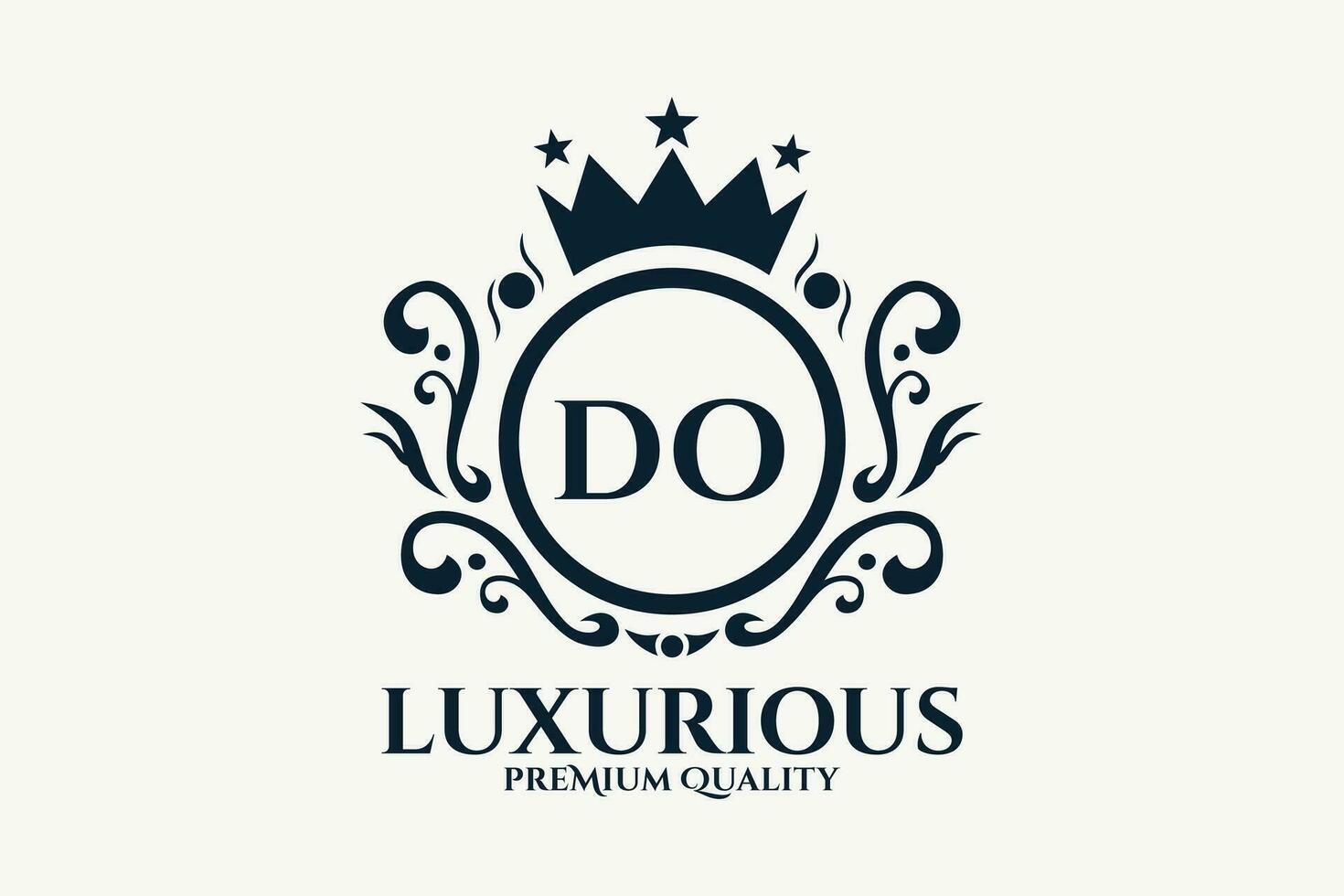 Initial  Letter DO Royal Luxury Logo template in vector art for luxurious branding  vector illustration.