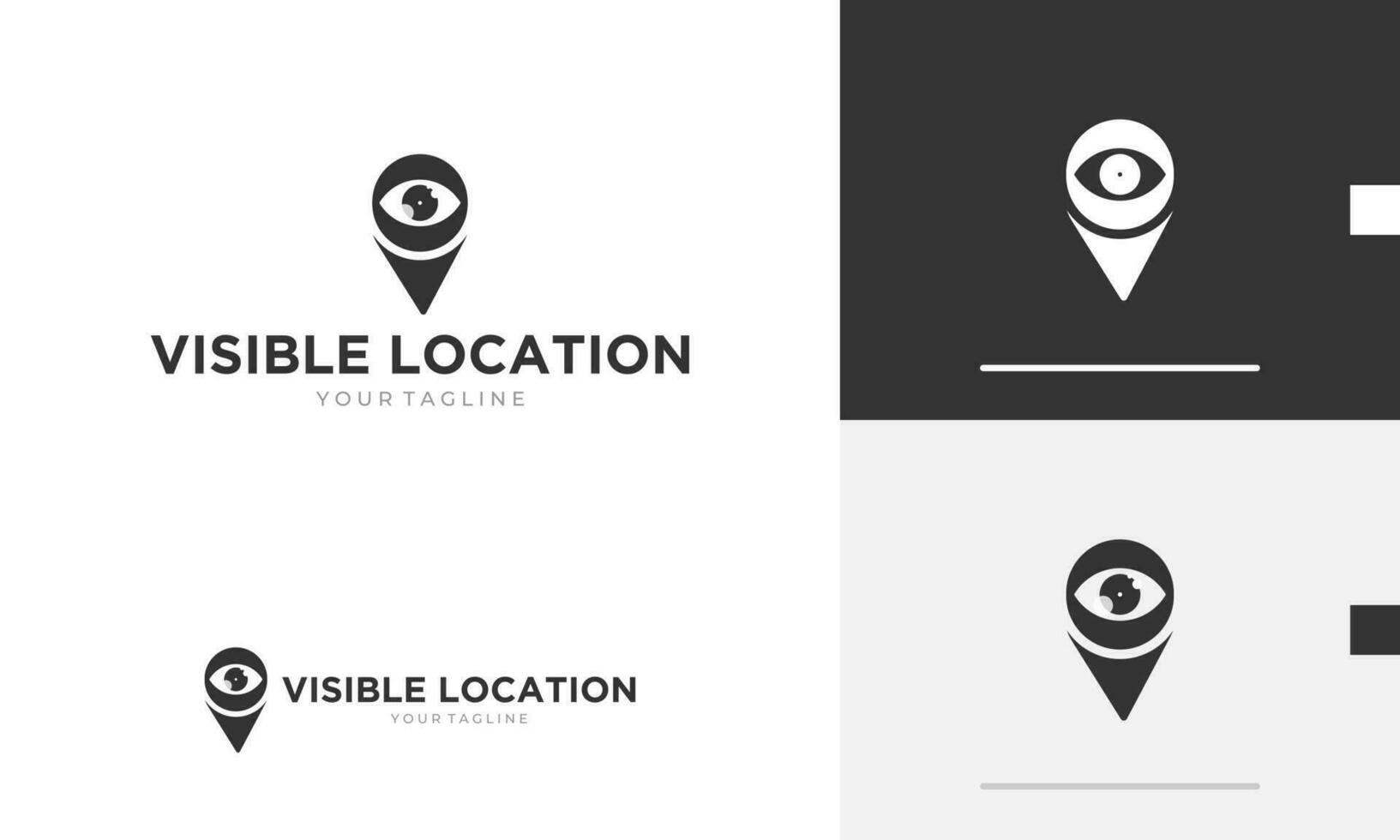 Logo design combination mix of eye pin location, travel vision future technology optic icon symbol vector