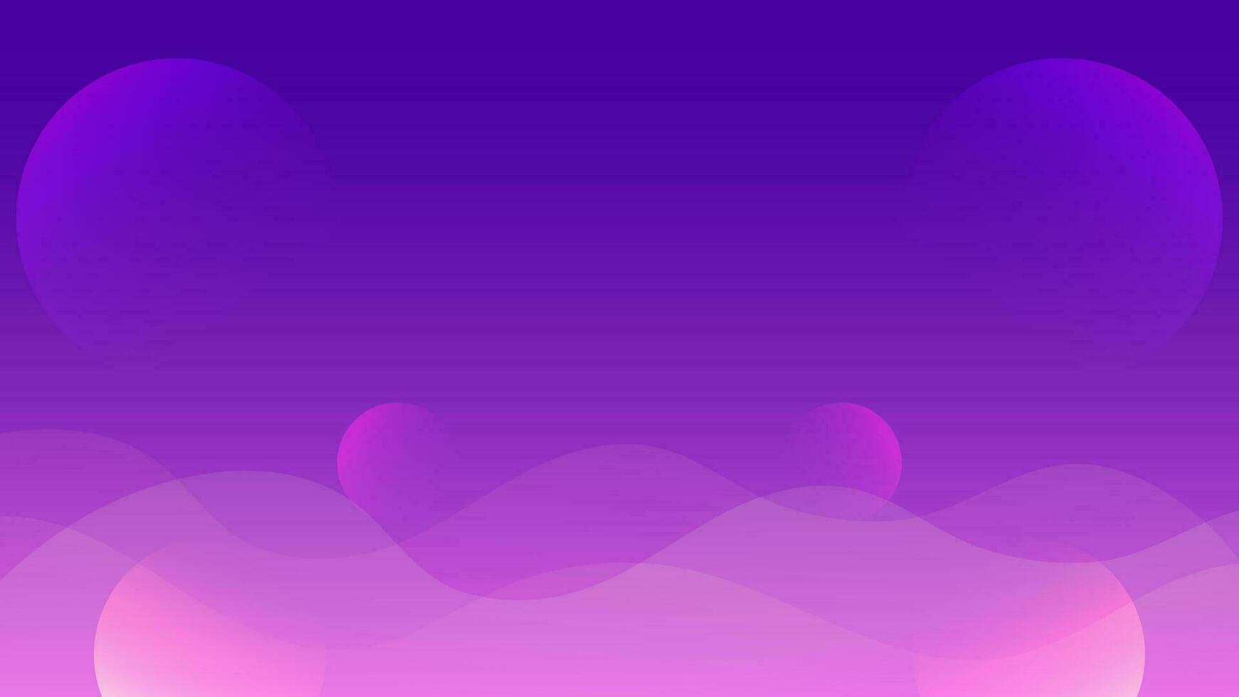 Vector Illustration Outer Space or Sky Background Purple Gradient, Clouds, Mist, Planets and Moons