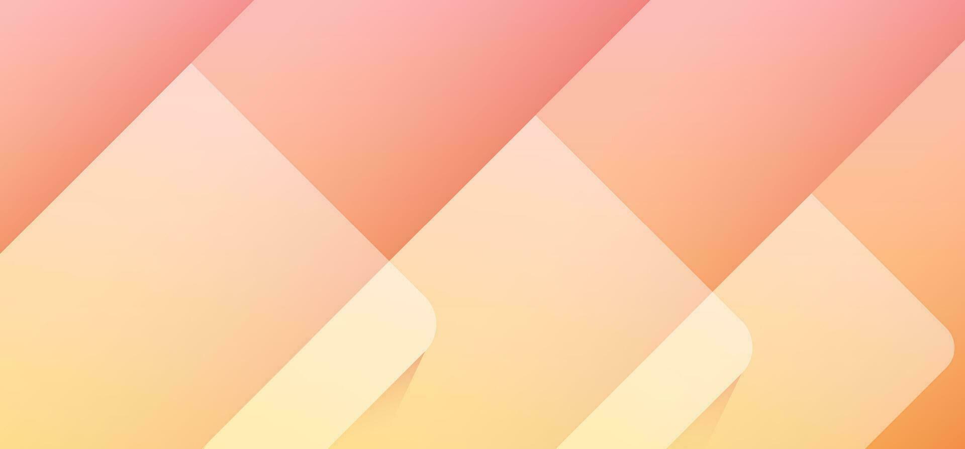 Vector Illustration Abstract Red Orange Yellow Gradient Background 3D Round Edged Rectangular Object