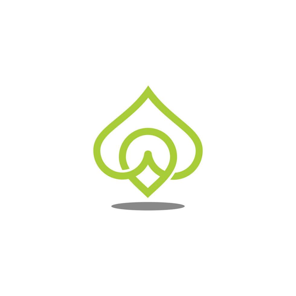 green leaf tree pin location symbol icon vector