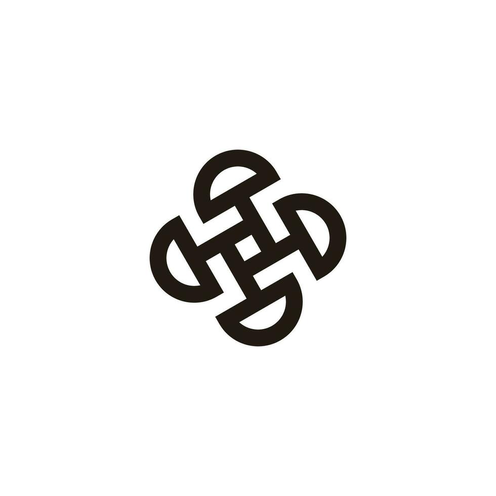 round swirl turbine fan simple geoemtric logo vector