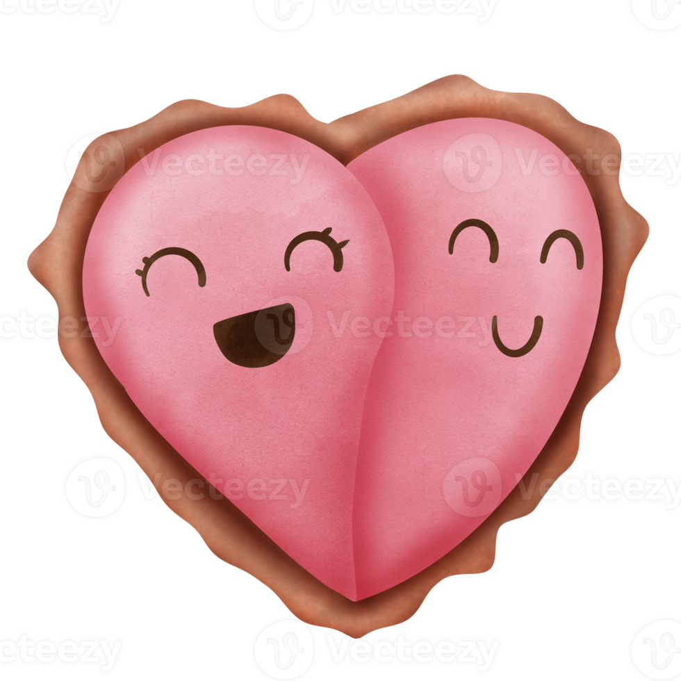 Heart valentines cookie png