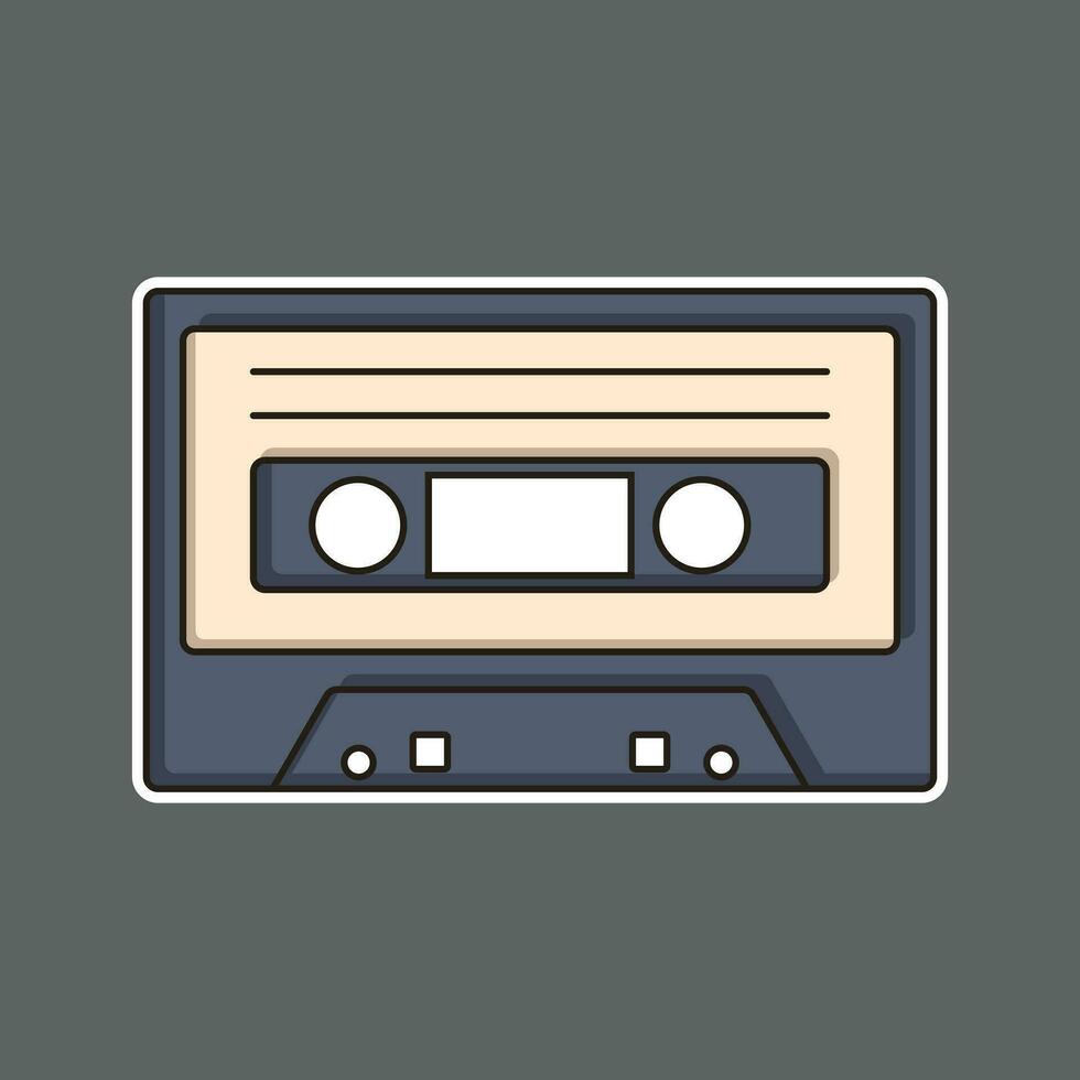 retro cassette logo design, stickers, posters, printing and other uses vector