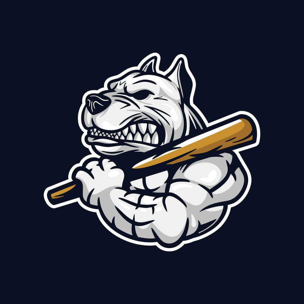 design logo mascot Angry dog vector