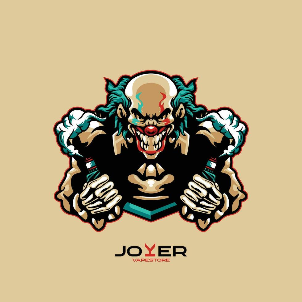 vape shop character logo design vector