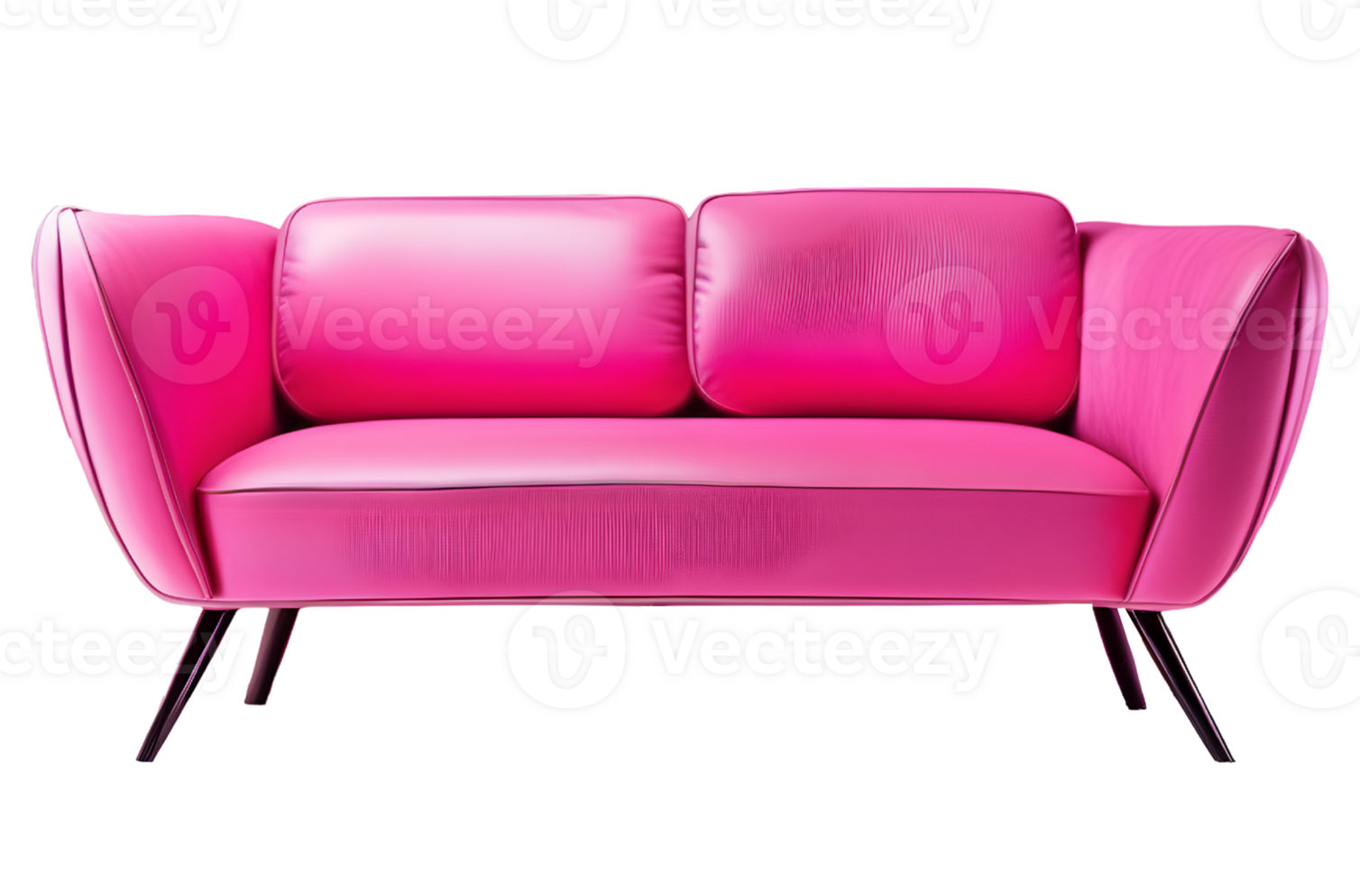 Pink Sofa Furniture Isolated on a Transparent Background. AI Generative png