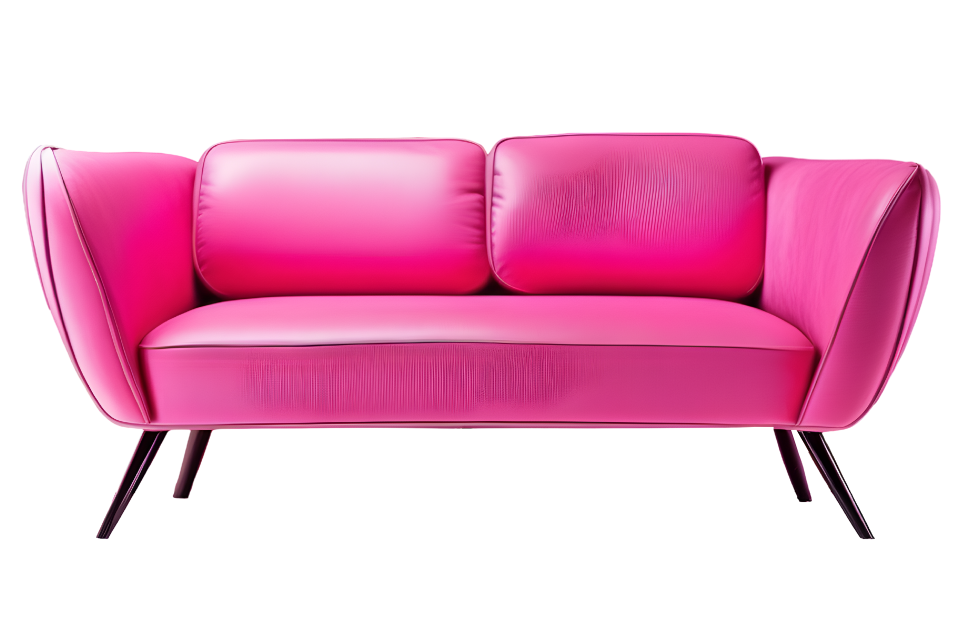 Pink Sofa Furniture Isolated on a Transparent Background. AI Generative