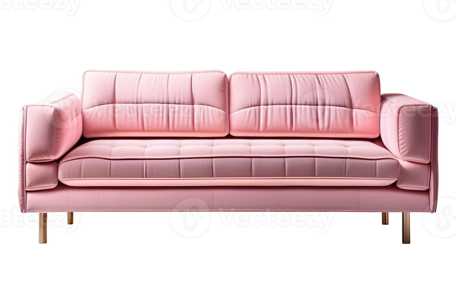 Pink Sofa Furniture Isolated on a Transparent Background. AI Generative png