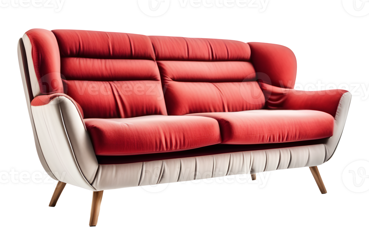 Elegant Sofa Furniture Isolated on a Transparent Background. AI Generative png
