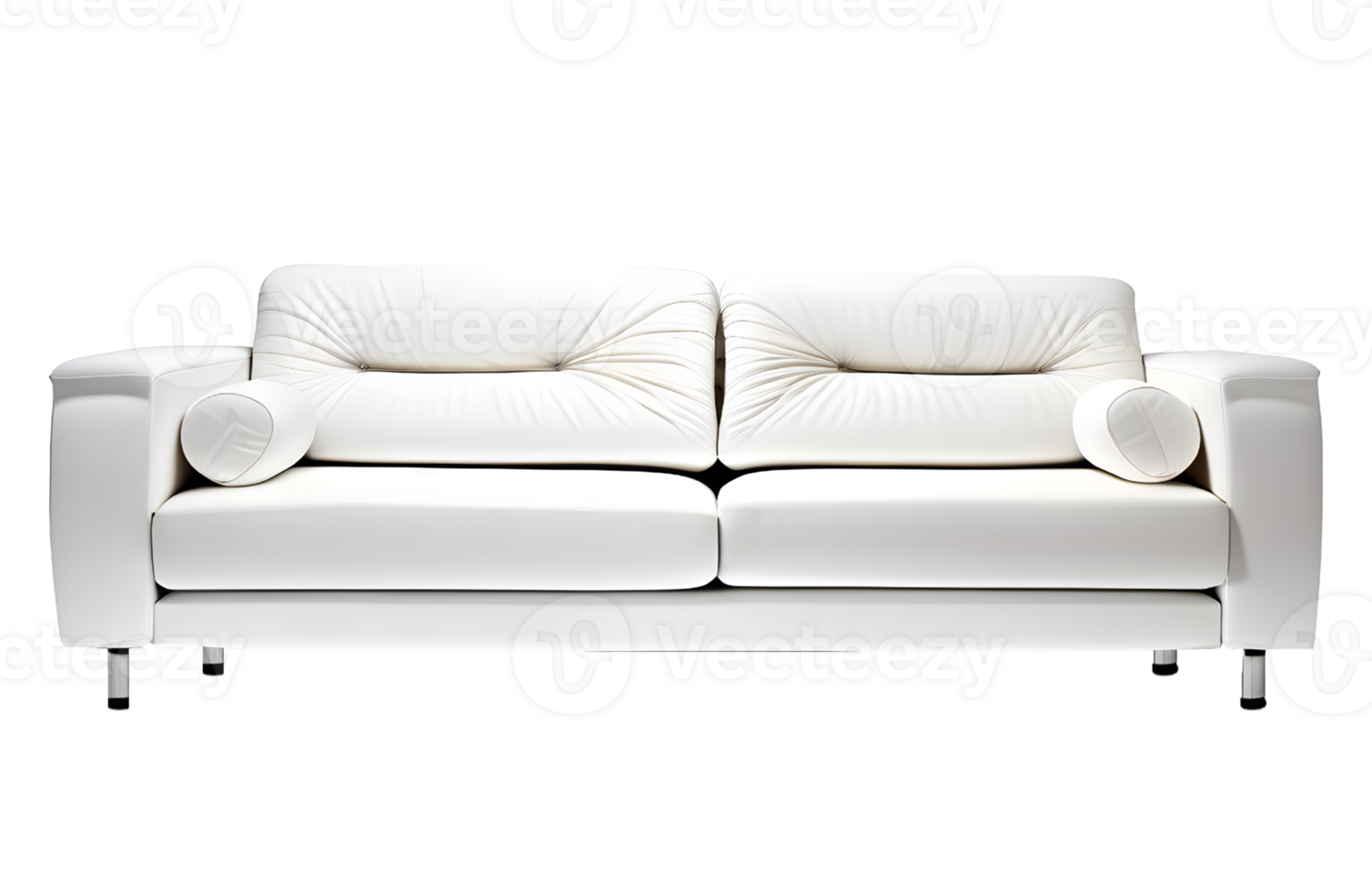blanco sofá mueble aislado en un transparente antecedentes. ai generativo png