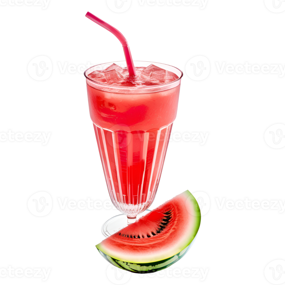 Glass of Watermelon Juice Isolated on a Transparent Background. AI Generative png