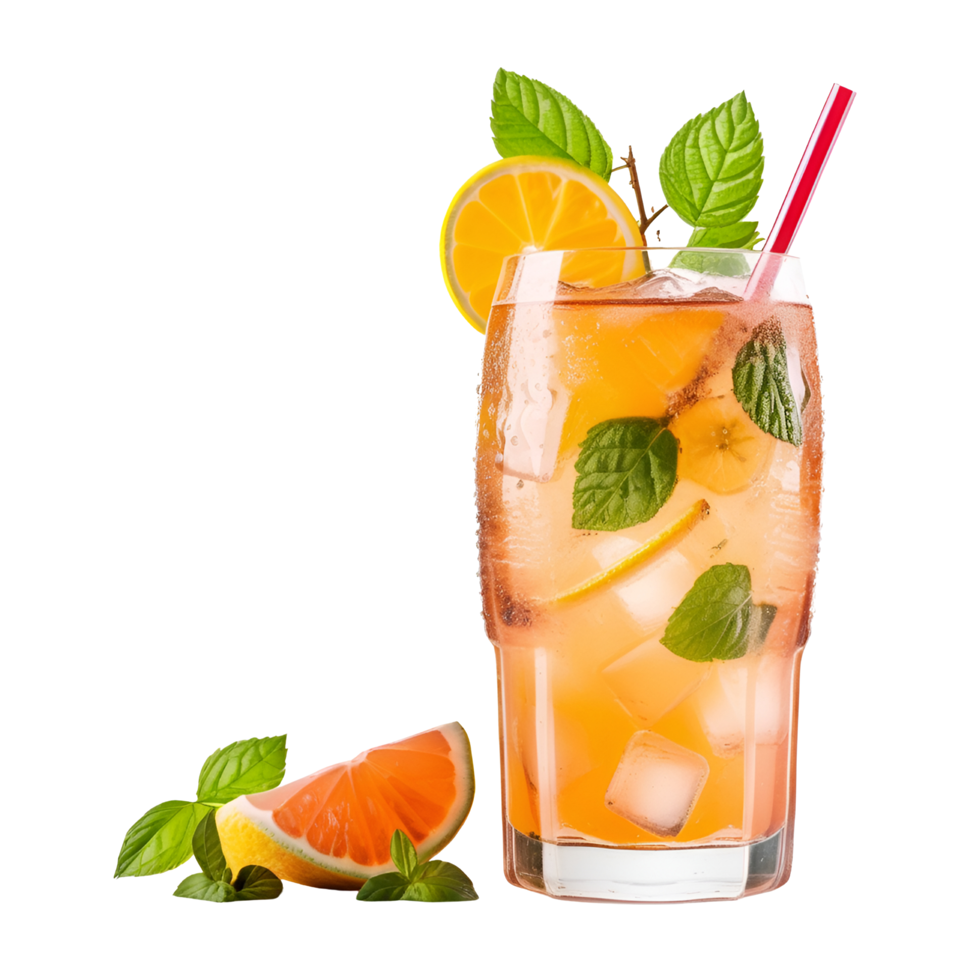 Glass of Lemonade Juice Isolated on a Transparent Background. AI Generative 34385555 PNG