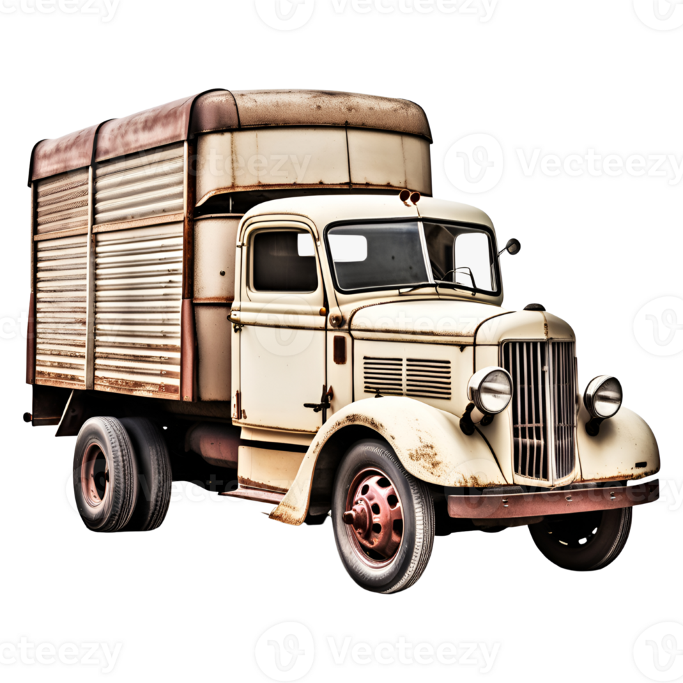 Vintage Truck Isolated on Transparent Background. AI Generative png