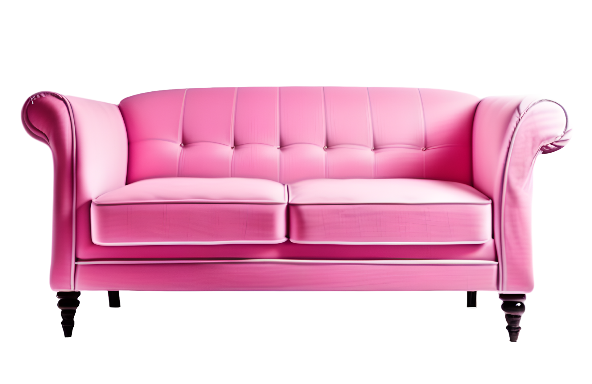 Pink Sofa Furniture Isolated on a Transparent Background. AI Generative