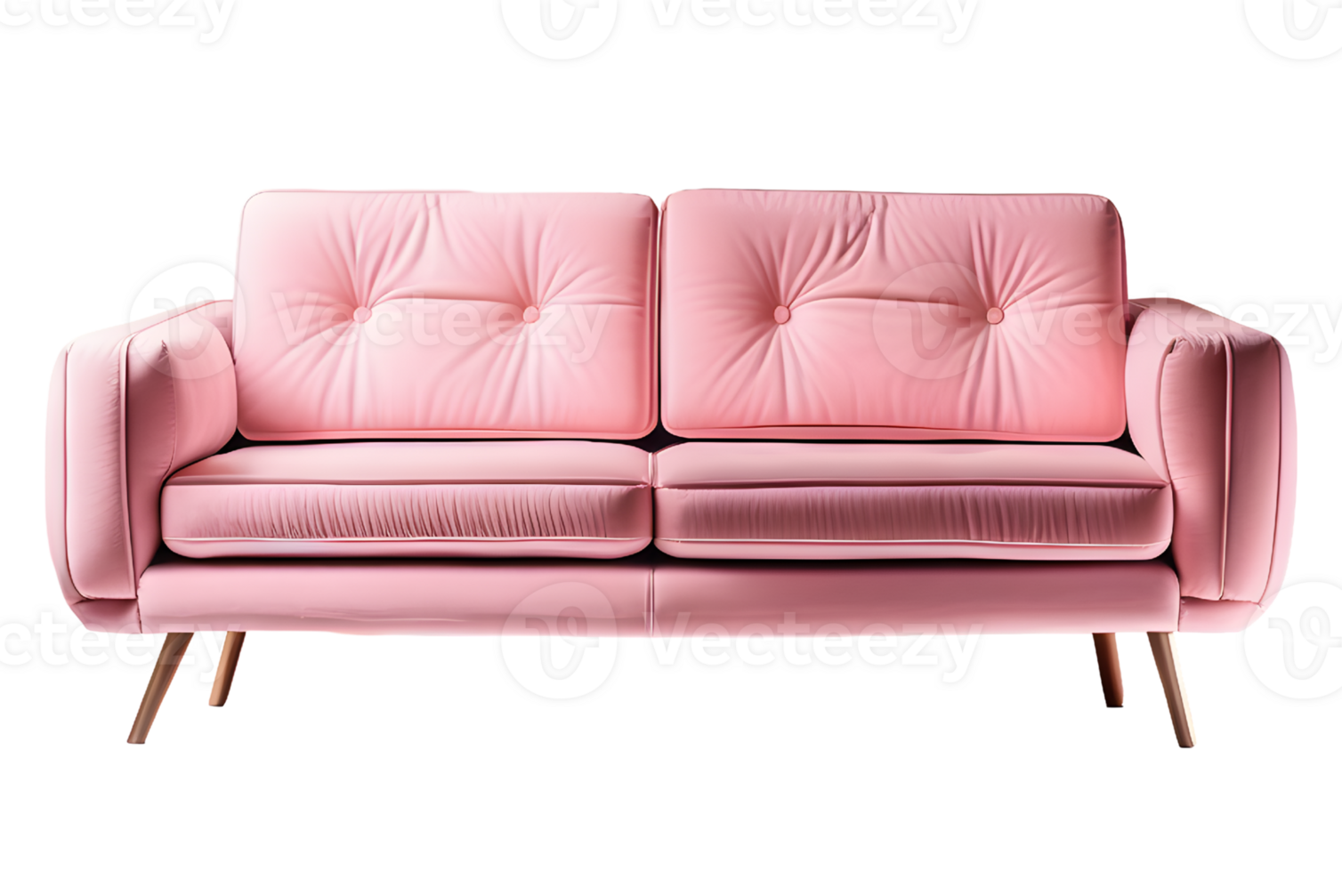 Pink Sofa Furniture Isolated on a Transparent Background. AI Generative png