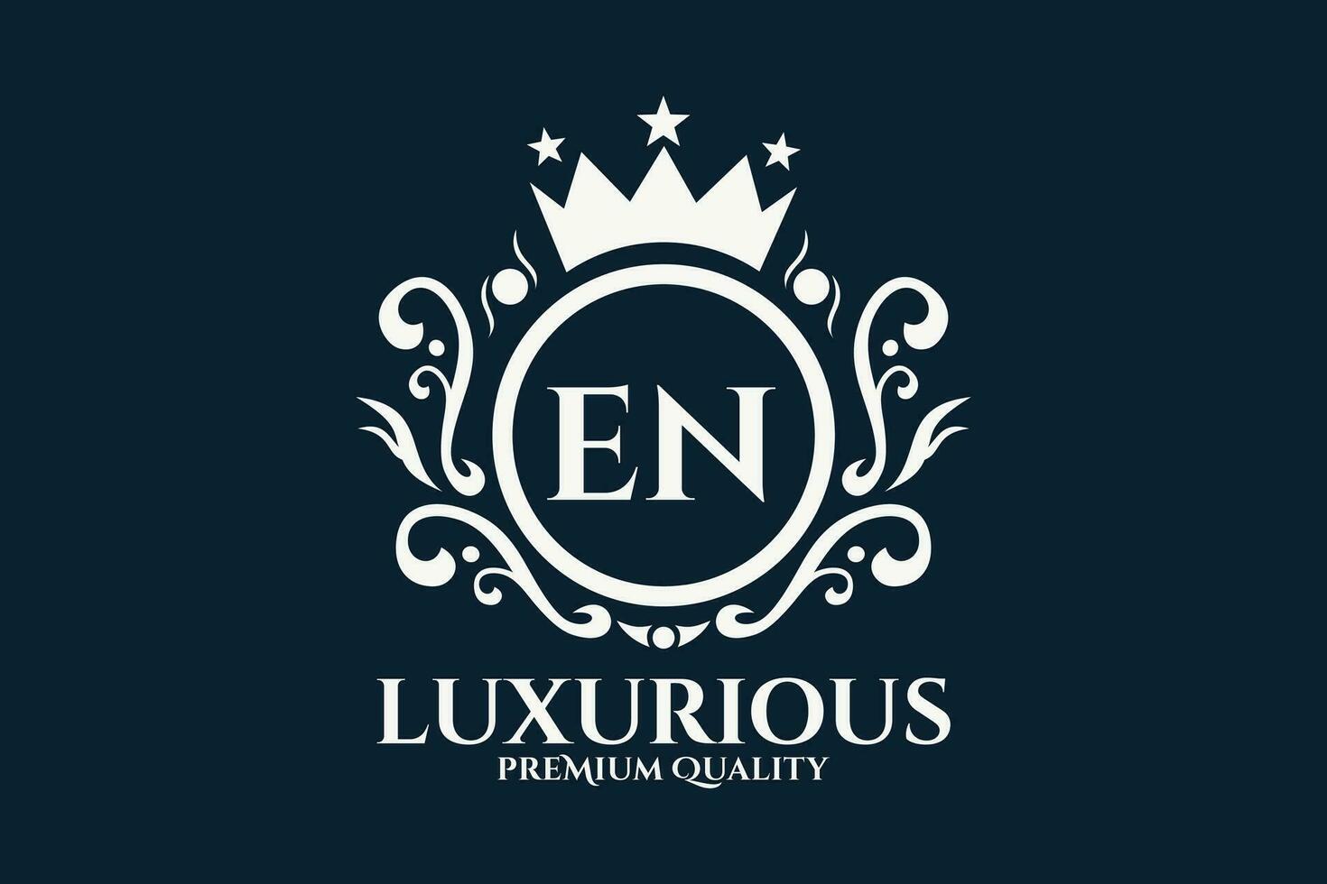 Initial  Letter EN Royal Luxury Logo template in vector art for luxurious branding  vector illustration.