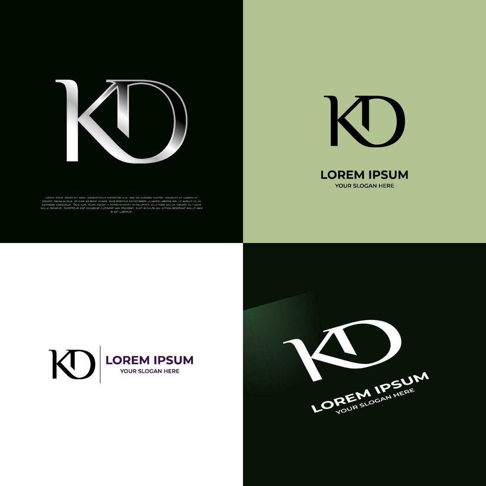 KD Initial Modern Typography Emblem Logo Template for Business vector