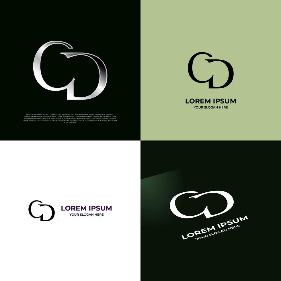 CD Initial Modern Typography Emblem Logo Template for Business vector