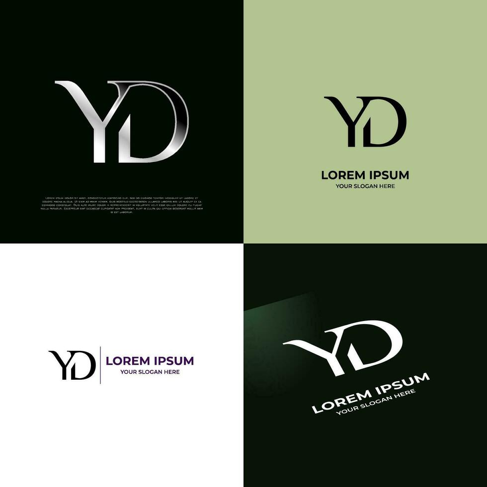 YD Initial Modern Typography Emblem Logo Template for Business vector