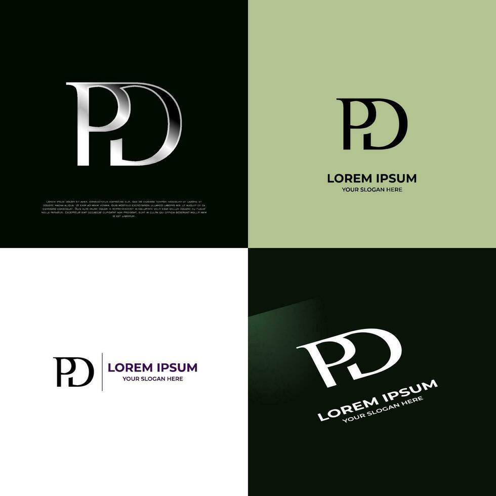 PD Initial Modern Typography Emblem Logo Template for Business vector