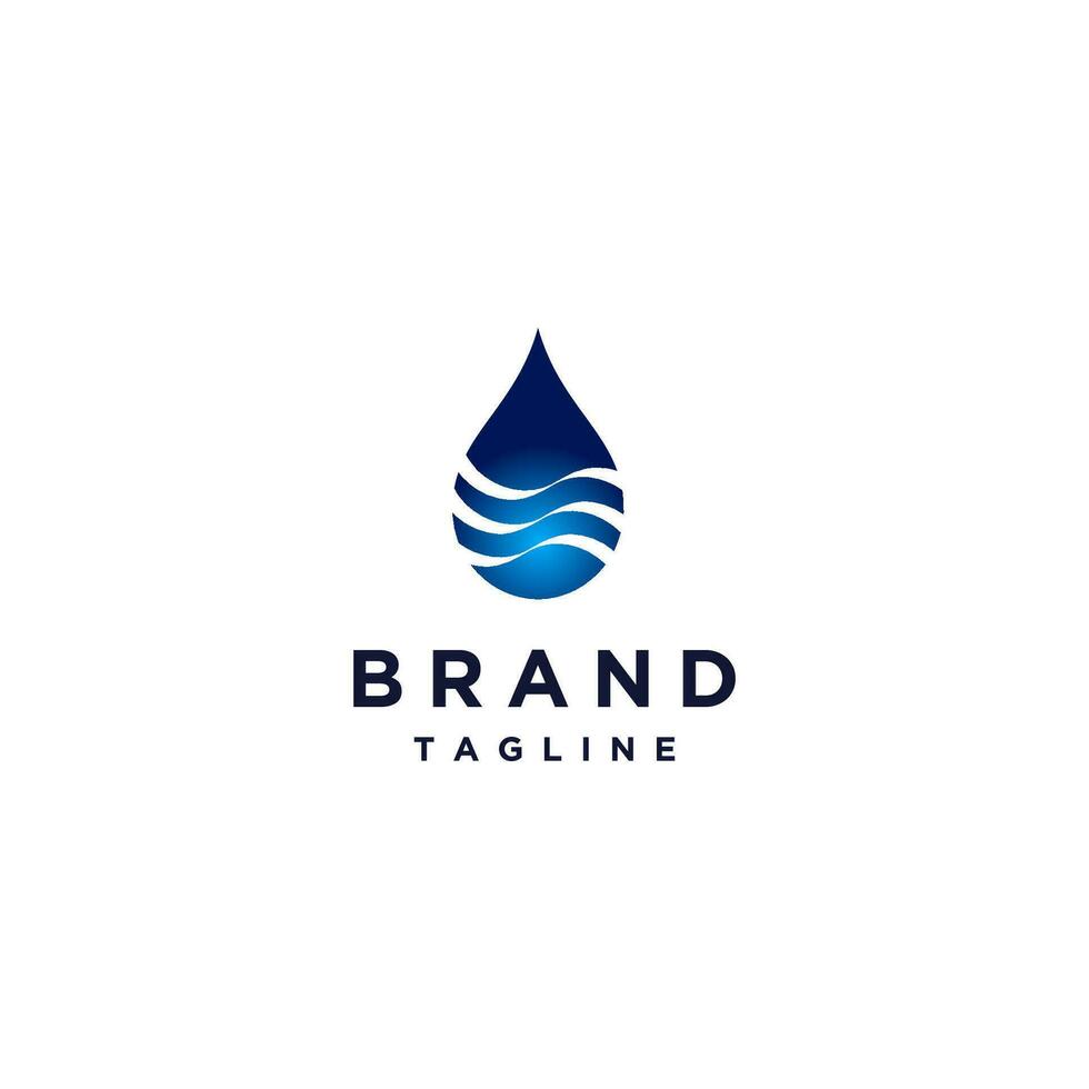 Waves In Drops Of Water Logo Design. Water Icon Design With Wave Lines Motif In It. vector