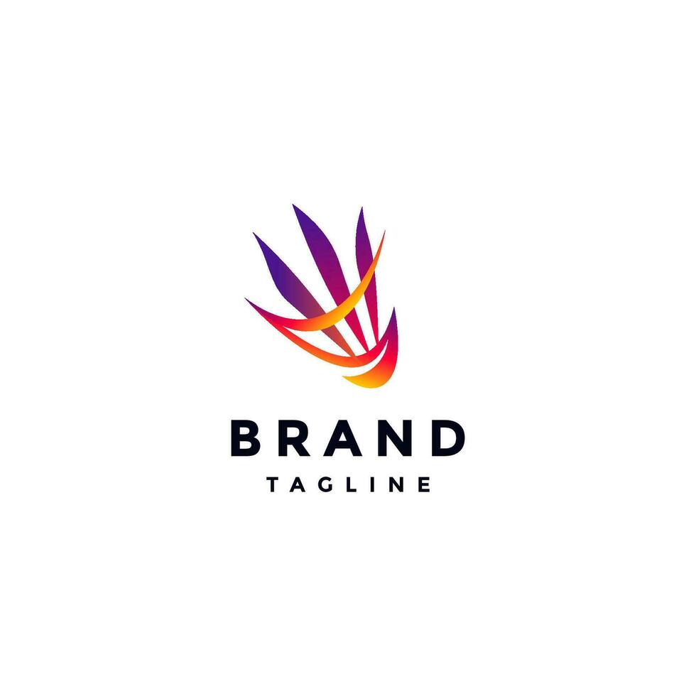 Abstract Shuttlecock Multicolored Logo Design. Simple Colorful Spirit Shuttlecock Logo Design. vector