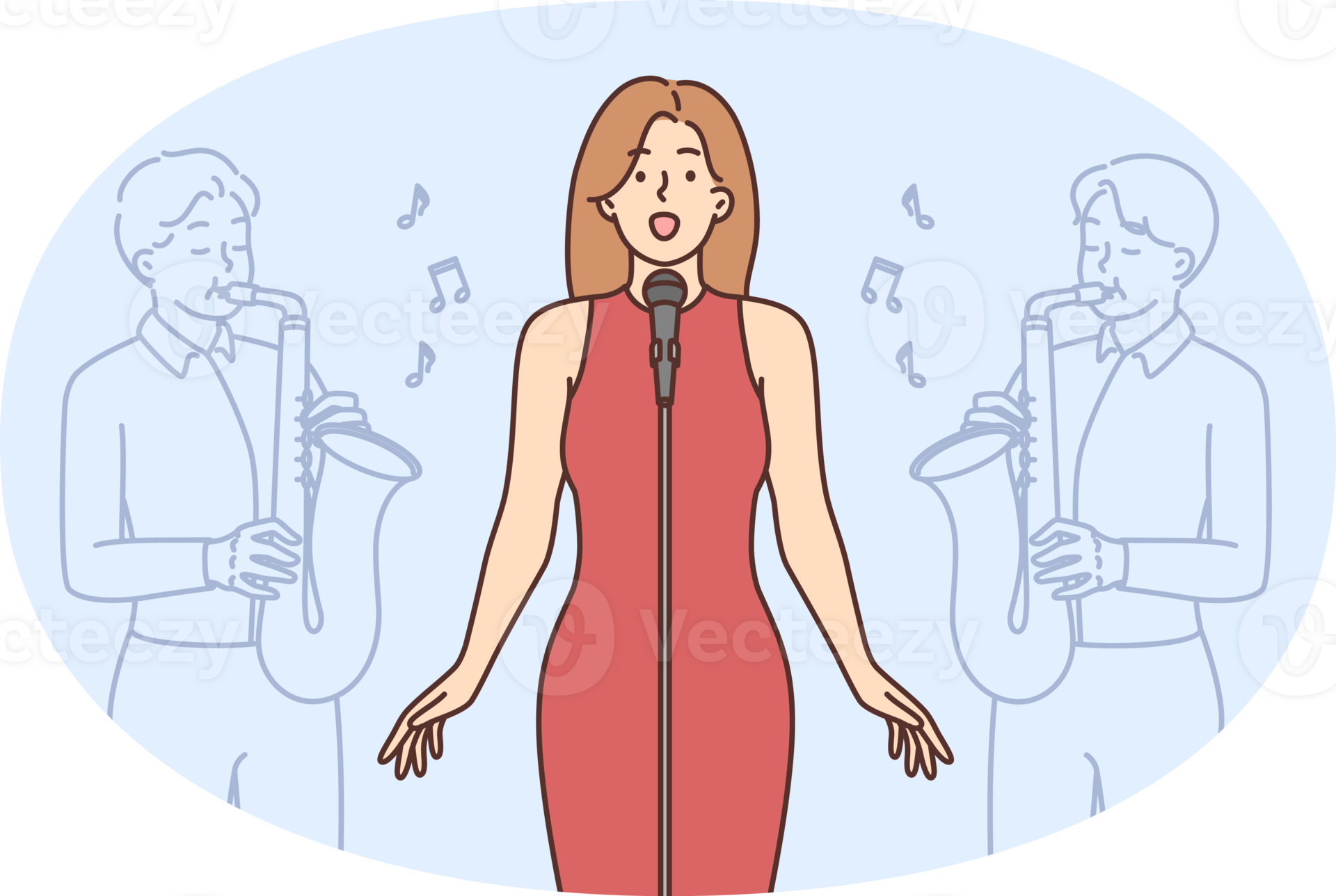 Female singer singing on stage 34386738 PNG