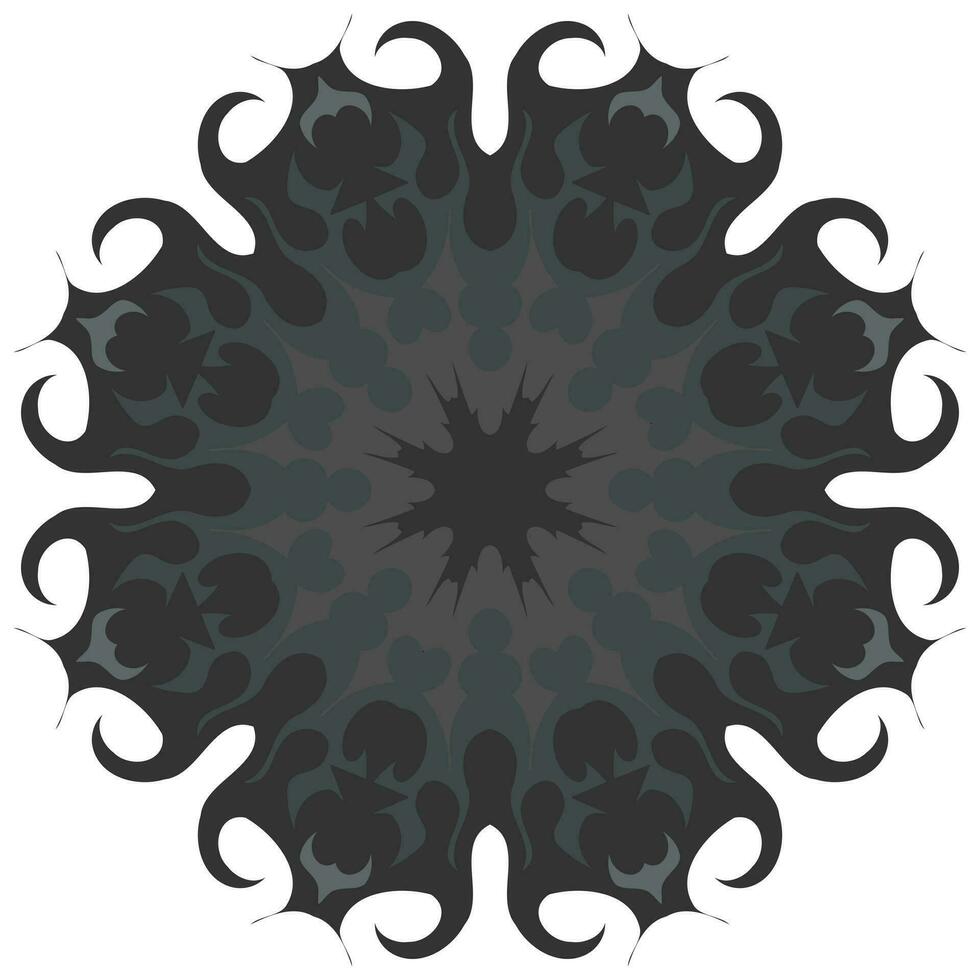 Unusual snowflake, mandala, flower. Vector graphics. Isolated on white background