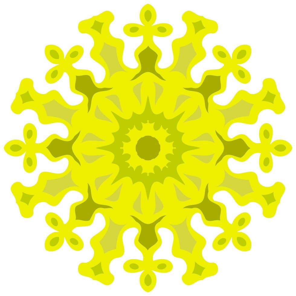Unusual snowflake, mandala, flower. Vector graphics. Isolated on white background