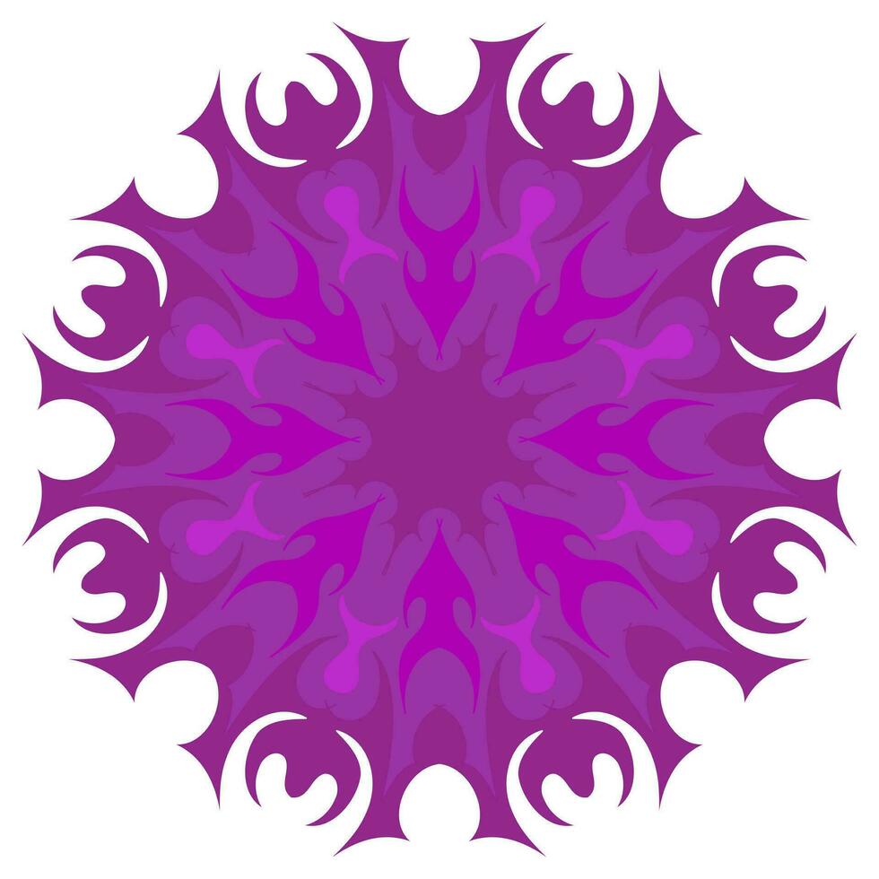 Unusual snowflake, mandala, flower. Vector graphics. Isolated on white background