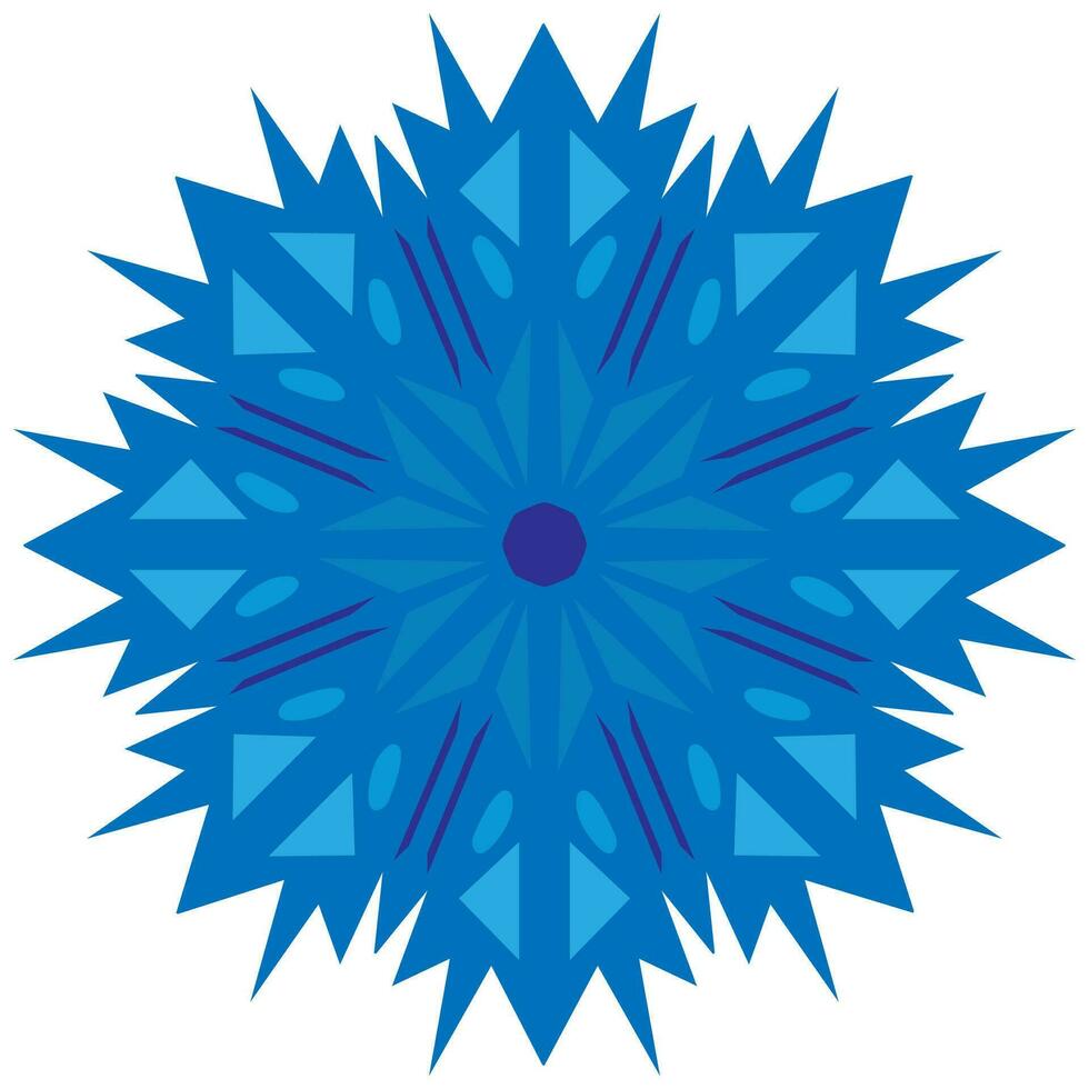 Unusual snowflake, mandala, flower. Vector graphics. Isolated on white background