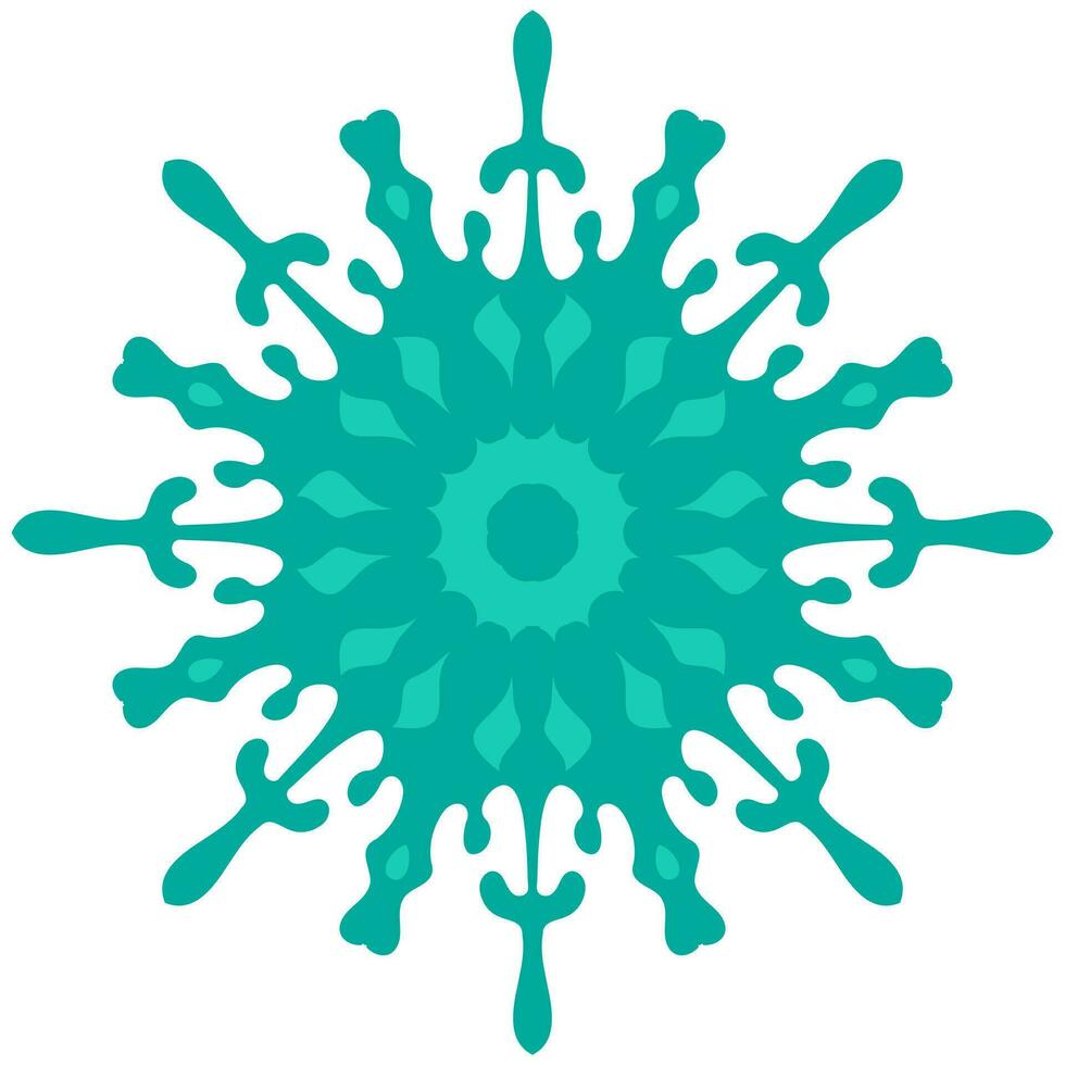 Unusual snowflake, mandala, flower. Vector graphics. Isolated on white background