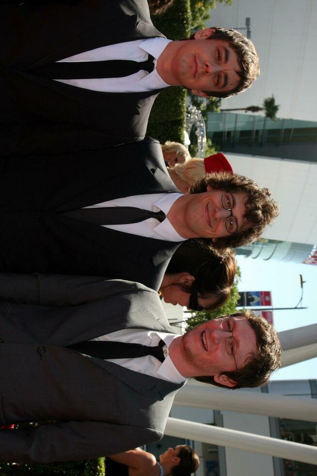 LOS ANGELES  AUG 21 Writer Jorma Taccone actor Andy Samberg and writer Akiva Schaffer arrives at the 2010 Creative Primetime Emmy Awards at Nokia Theater at LA Live on August 21 2010 in Los Angeles CA photo
