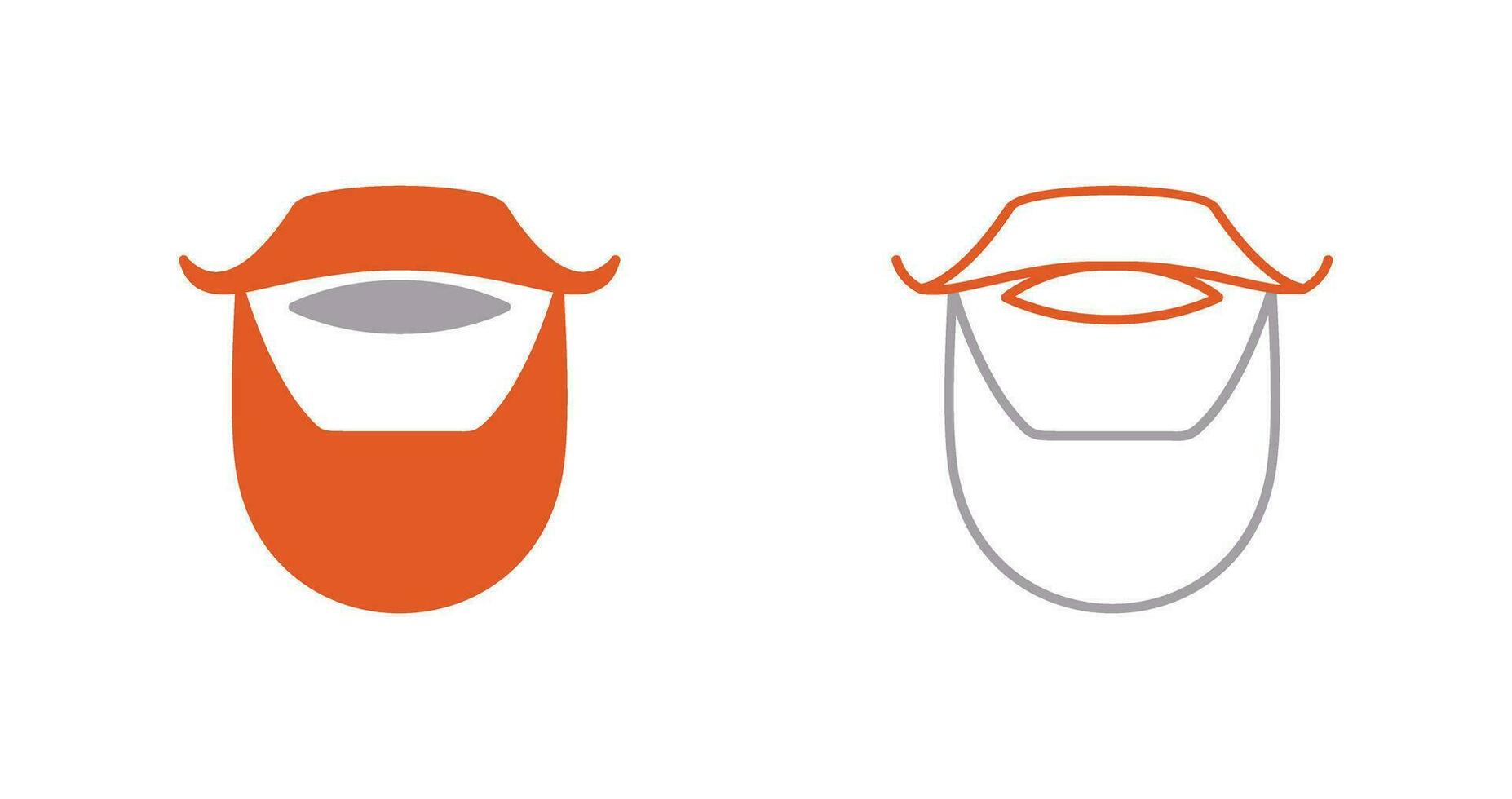 icono de vector de barba y bigote