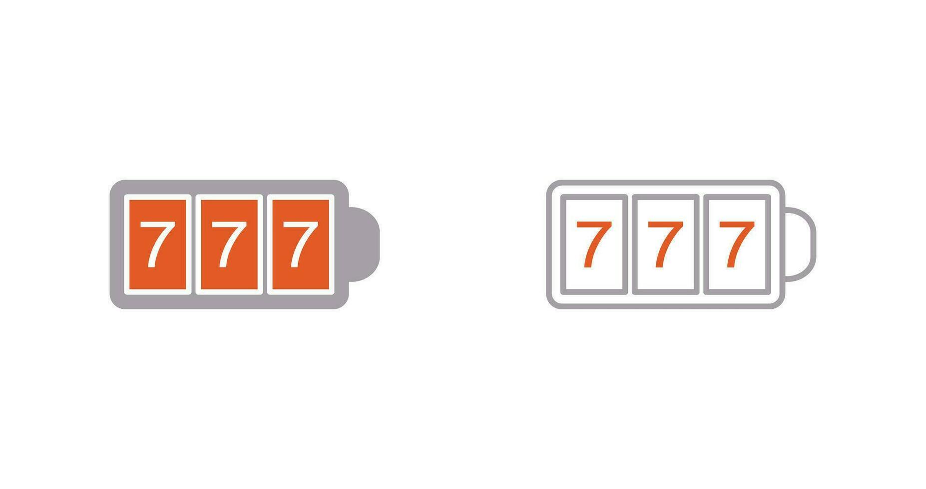 Slot Machine with Sevens Vector Icon