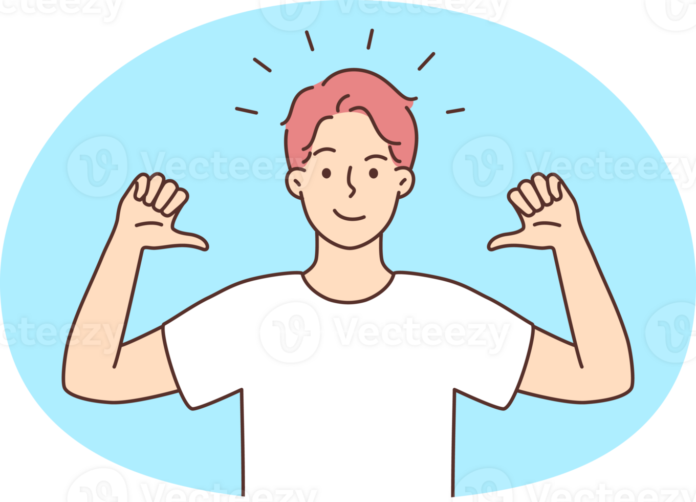 Smiling confident man point at himself png