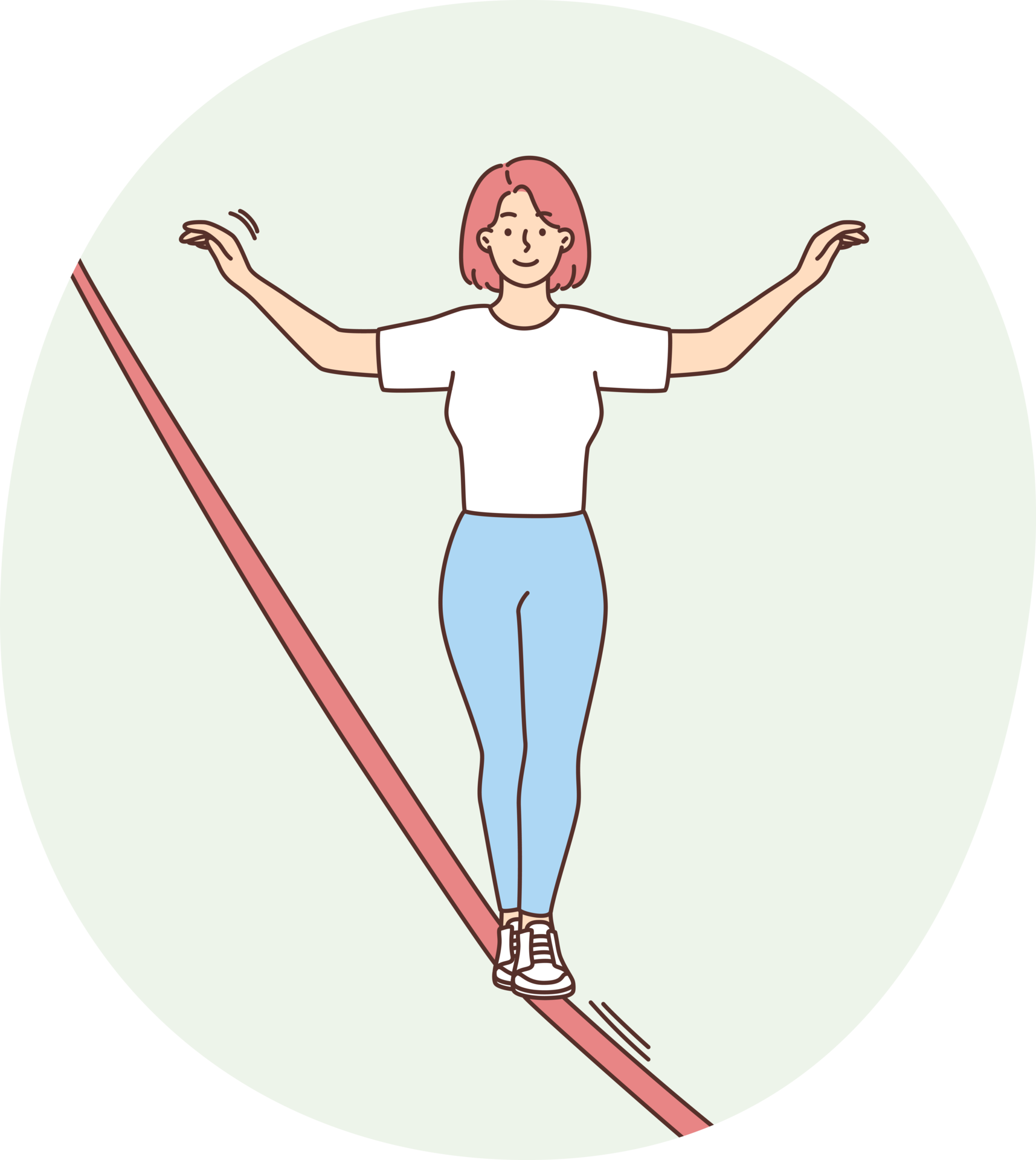 Woman walking tightrope 34387433 PNG