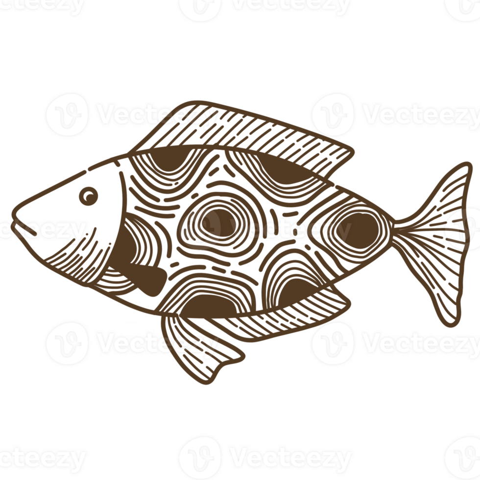 Fish lineart illustration png
