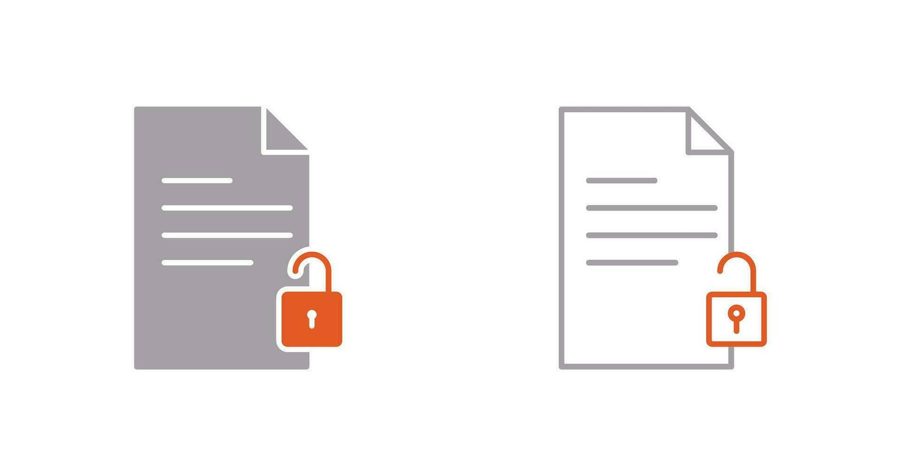 Unlock Documents Vector Icon