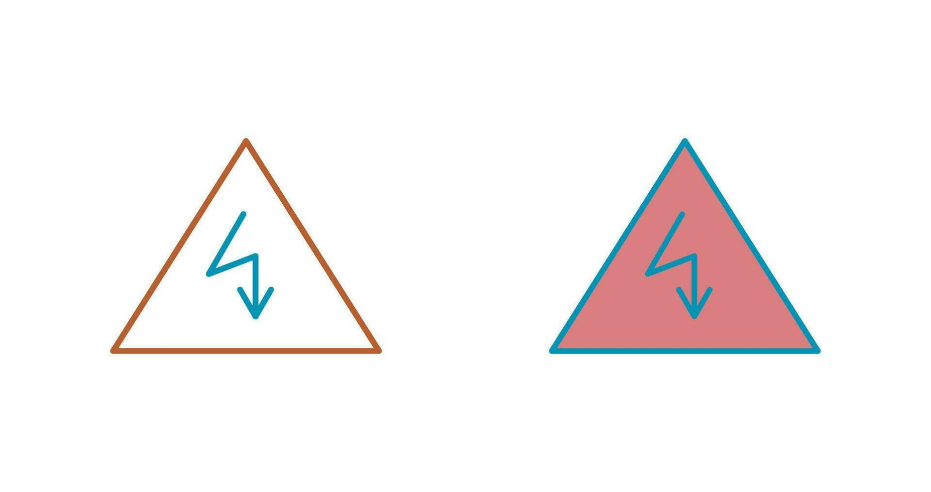 icono de vector de peligro de electricidad único